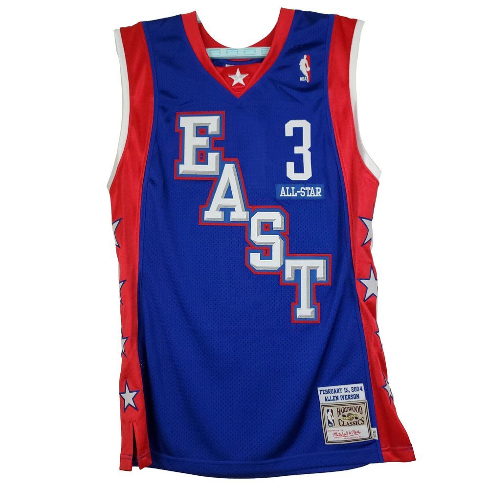 Allen Iverson Mitchell & Ness M Medium Authentic NBA All-Star Jersey Blue #3 NWT